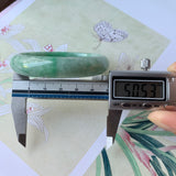 50.5mm A-Grade Natural Green Jadeite Modern Round Bangle No.151929
