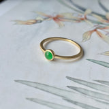 SOLD OUT: Icy 15.7mm A-Grade Natural Apple Jadeite MINI.malist Ring No.162204