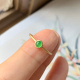 Icy 15.7mm A-Grade Natural Apple Jadeite MINI.malist Ring No.162204