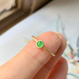 SOLD OUT: Icy 15.7mm A-Grade Natural Apple Jadeite MINI.malist Ring No.162204