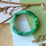 SOLD OUT: 19.3mm A-Grade Natural Jadeite Green Abacus Ring Band No.162049