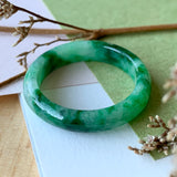 SOLD OUT: 19.3mm A-Grade Natural Jadeite Green Abacus Ring Band No.162049