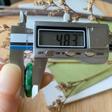 19.3mm A-Grade Natural Jadeite Green Abacus Ring Band No.162049