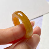 19.8mm A-Grade Natural Reddish Yellow Jadeite Abacus Ring Band No.171310