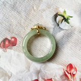 SOLD OUT: 17.1mm A-Grade Natural Jadeite Joseon Dynasty Plum Blossom Ring (Maehwa) No.162314