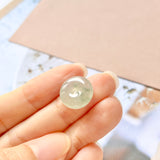 17mm A-Grade Natural Light Green Jadeite Abacus Ring Band and Donut Set No.162305