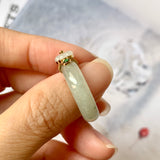 18.1mm A-Grade Natural Jadeite Joseon Dynasty Plum Blossom Ring (Maehwa) No.162316