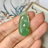 A-Grade Natural Green Jadeite Ruyi Pendant No.170818