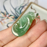 A-Grade Natural Green Jadeite Ruyi Pendant No.170818