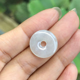 SOLD OUT: A-Grade Natural White Jadeite Donut Pendant No.171675