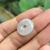 A-Grade Natural White Jadeite Donut Pendant No.171675