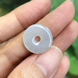 A-Grade Natural White Jadeite Donut Pendant No.171675