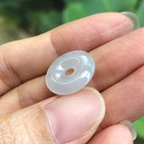 A-Grade Natural White Jadeite Donut Pendant No.171675