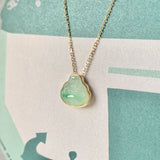 A-Grade Moss On Snow Jadeite MINI.malist Buddha Pendant No.171834