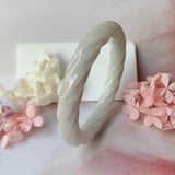 56.8mm A-Grade Lavender Jadeite Traditional Round Rope Bangle No.151660