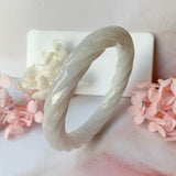 56.8mm A-Grade Lavender Jadeite Traditional Round Rope Bangle No.151660