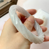 56.8mm A-Grade Lavender Jadeite Traditional Round Rope Bangle No.151660