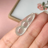 Icy A-Grade Natural Jadeite Pea Pod Pendant with Carvings No.170012