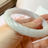 SOLD OUT: 56.8mm A-Grade Lavender Jadeite Traditional Round Rope Bangle No.151660