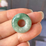 A-Grade Natural Floral Jadeite Bagel Piece No.171616