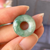 A-Grade Natural Floral Jadeite Bagel Piece No.171616