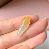 Icy A-Grade Natural Yellow Jadeite Chili Pendant No.170168