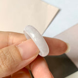SOLD OUT: 17.8mm A-Grade Natural Light Lavender Jadeite Abacus Ring Band No.162318
