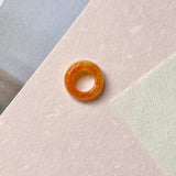A-Grade Orangey Red Jadeite Bagel Piece No.172037