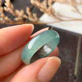 SOLD OUT: 19.1mm A-Grade Natural Blue Jadeite Abacus Ring Band No.162052