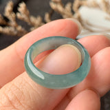 SOLD OUT: 19.1mm A-Grade Natural Blue Jadeite Abacus Ring Band No.162052