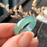 SOLD OUT: 19.1mm A-Grade Natural Blue Jadeite Abacus Ring Band No.162052