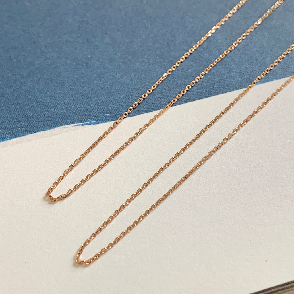 45cm (0.8mm) Adjustable Belcher Diamond Cut Necklace Chain