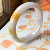 SOLD OUT: 54.8mm A-Grade Natural Tri-Colour Jadeite Modern Round Bangle No.151872