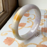 SOLD OUT: 54.8mm A-Grade Natural Tri-Colour Jadeite Modern Round Bangle No.151872