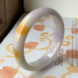 SOLD OUT: 54.8mm A-Grade Natural Tri-Colour Jadeite Modern Round Bangle No.151872