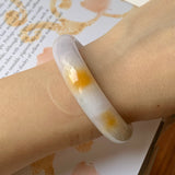 SOLD OUT: 54.8mm A-Grade Natural Tri-Colour Jadeite Modern Round Bangle No.151872