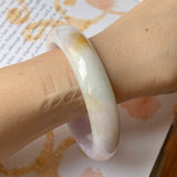 SOLD OUT: 54.8mm A-Grade Natural Tri-Colour Jadeite Modern Round Bangle No.151872