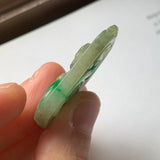 A-Grade Natural Green Jadeite Phoenix and Dragon Pendant No.171265