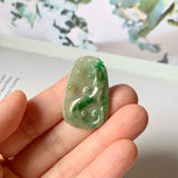 A-Grade Natural Green Jadeite Phoenix and Dragon Pendant No.170532