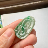 A-Grade Natural Green Jadeite Phoenix and Dragon Pendant No.170532