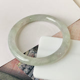 56.2mm A-Grade Lavender Green Jadeite Traditional Round Bangle No.151808