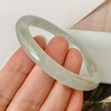 56.2mm A-Grade Lavender Green Jadeite Traditional Round Bangle No.151808