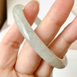 56.2mm A-Grade Lavender Green Jadeite Traditional Round Bangle No.151808