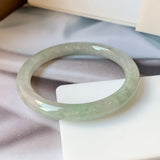 SOLD OUT: 54.5mm A-Grade Lavender Green Jadeite Traditional Round Bangle No.151719