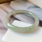 SOLD OUT: 54.5mm A-Grade Lavender Green Jadeite Traditional Round Bangle No.151719