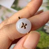 17.2mm A-Grade Natural Lilac Jadeite Donut Bespoke Ring (Lilac Flower) No.162213