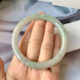 SOLD OUT: 54.5mm A-Grade Lavender Green Jadeite Traditional Round Bangle No.151719