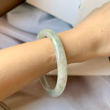 SOLD OUT: 54.5mm A-Grade Lavender Green Jadeite Traditional Round Bangle No.151719