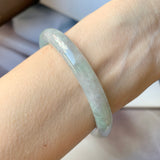 SOLD OUT: 54.5mm A-Grade Lavender Green Jadeite Traditional Round Bangle No.151719