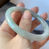SOLD OUT: 54.5mm A-Grade Lavender Green Jadeite Traditional Round Bangle No.151719